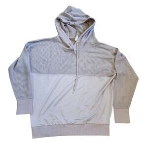 Sobo Sport Womens Activewear Hooded Top Size L Purple Mesh Long Sleeve